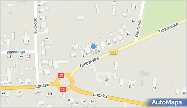 Opatówek, Turkowska, 7, mapa Opatówek