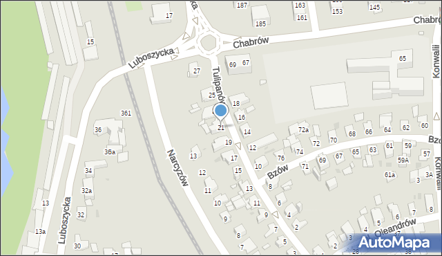 Opole, Tulipanów, 21, mapa Opola