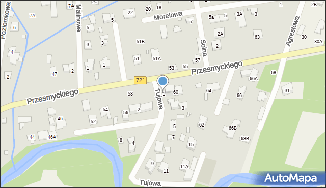 Piaseczno, Tujowa, 1, mapa Piaseczno