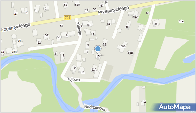 Piaseczno, Tujowa, 15, mapa Piaseczno