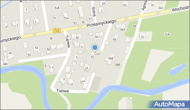 Piaseczno, Tujowa, 17, mapa Piaseczno