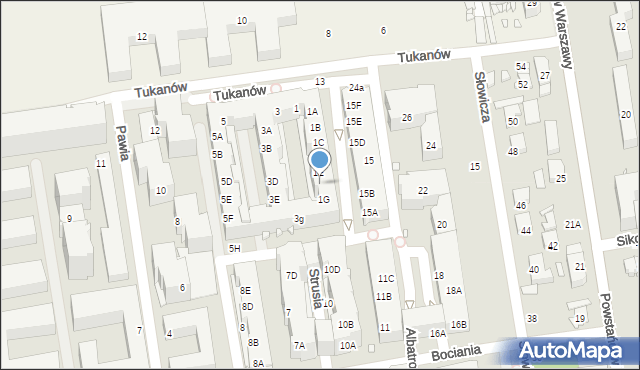 Piaseczno, Tukanów, 1F, mapa Piaseczno