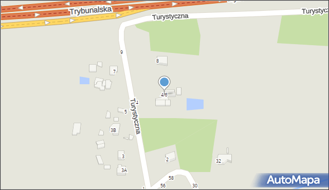 Piotrków Trybunalski, Turystyczna, 4/6, mapa Piotrków Trybunalski