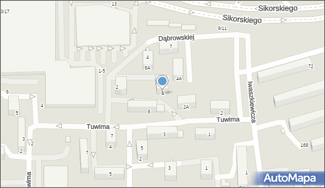 Piotrków Trybunalski, Tuwima Juliana, 4, mapa Piotrków Trybunalski