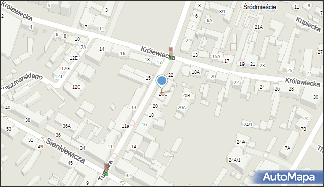 Płock, Tumska, 20C, mapa Płock