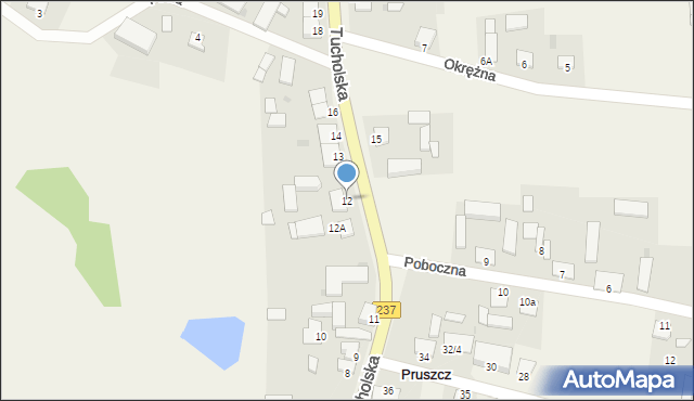 Pruszcz, Tucholska, 12, mapa Pruszcz