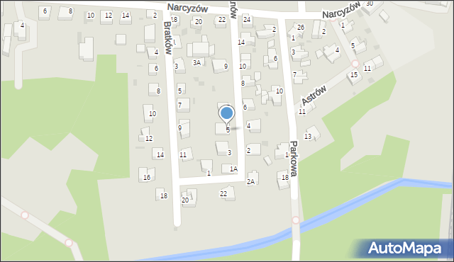 Pszczyna, Tulipanów, 5, mapa Pszczyny