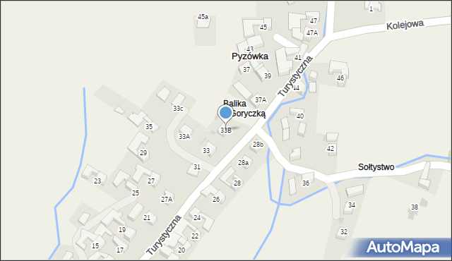 Pyzówka, Turystyczna, 33B, mapa Pyzówka