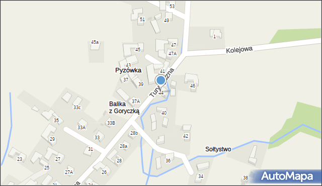 Pyzówka, Turystyczna, 44, mapa Pyzówka