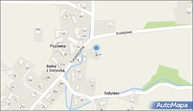 Pyzówka, Turystyczna, 46, mapa Pyzówka