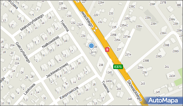 Radom, Tuwima Juliana, 27, mapa Radomia