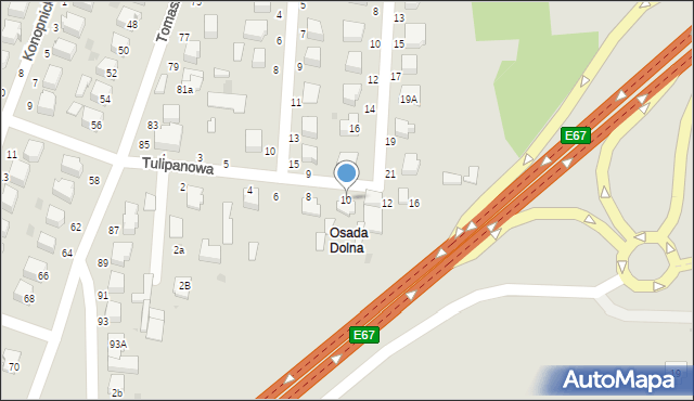 Rawa Mazowiecka, Tulipanowa, 10, mapa Rawa Mazowiecka