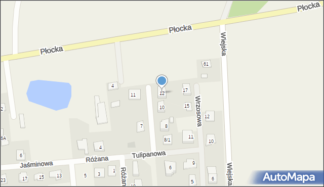 Rogozino, Tulipanowa, 12, mapa Rogozino