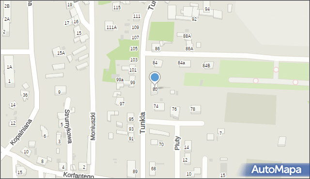 Ruda Śląska, Tunkla Ludwika, ks., 80, mapa Rudy Śląskiej