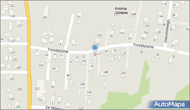 Rybnik, Turystyczna, 16, mapa Rybnika