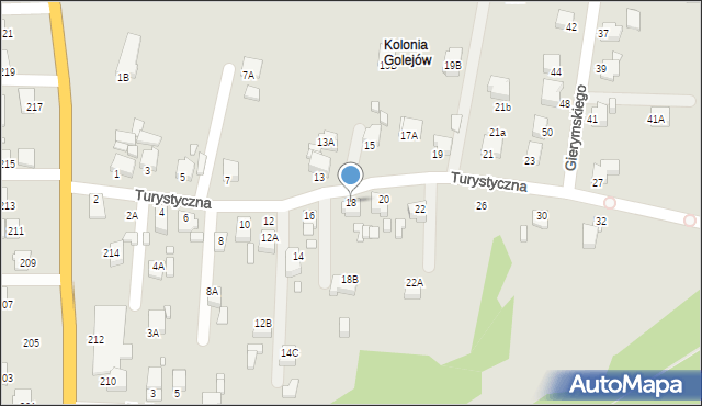 Rybnik, Turystyczna, 18, mapa Rybnika