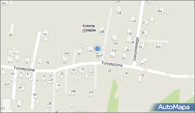 Rybnik, Turystyczna, 19, mapa Rybnika