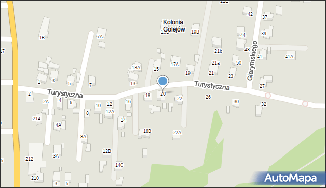 Rybnik, Turystyczna, 20, mapa Rybnika