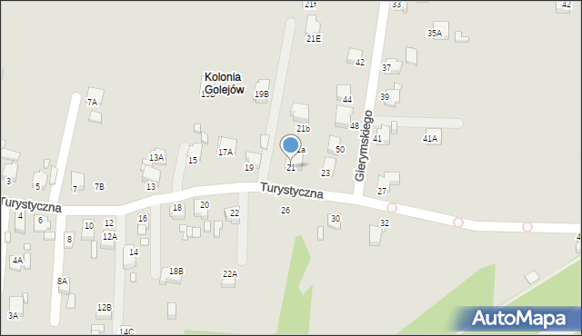 Rybnik, Turystyczna, 21, mapa Rybnika