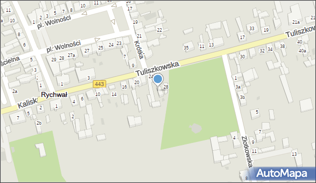 Rychwał, Tuliszkowska, 28a, mapa Rychwał