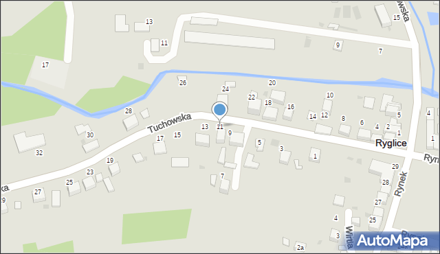 Ryglice, Tuchowska, 11, mapa Ryglice