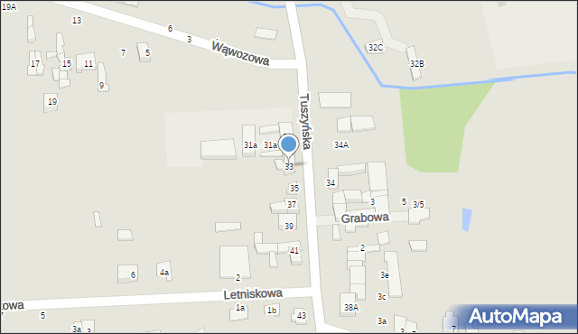 Rzgów, Tuszyńska, 33, mapa Rzgów