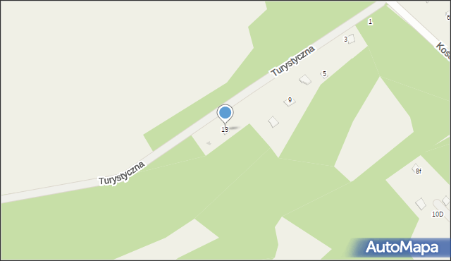 Skrzeszew, Turystyczna, 13, mapa Skrzeszew