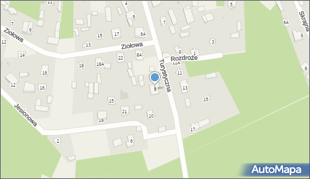 Skuszew, Turystyczna, 8, mapa Skuszew