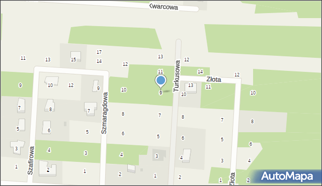 Smardzewice, Turkusowa, 9, mapa Smardzewice