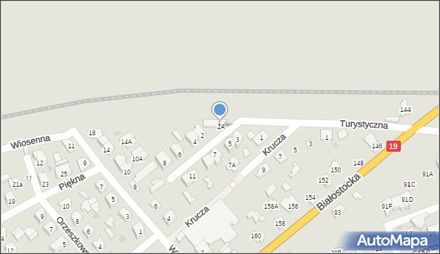 Sokółka, Turystyczna, 2A, mapa Sokółka