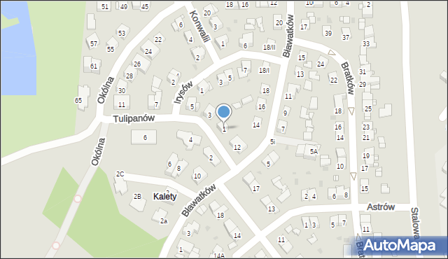 Sosnowiec, Tulipanów, 1, mapa Sosnowca