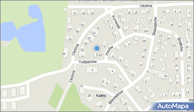 Sosnowiec, Tulipanów, 7, mapa Sosnowca