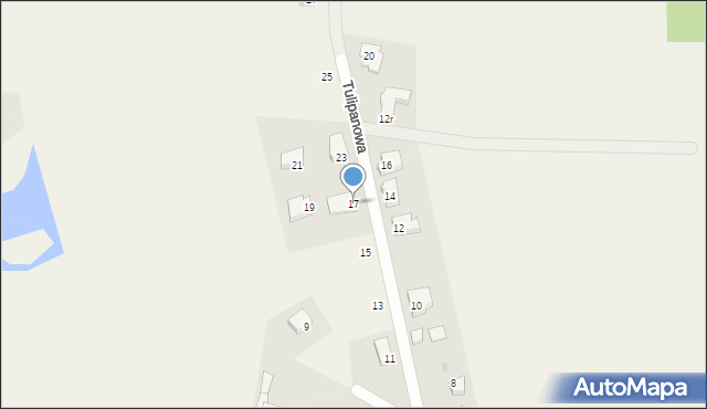 Stare Bielice, Tulipanowa, 17, mapa Stare Bielice