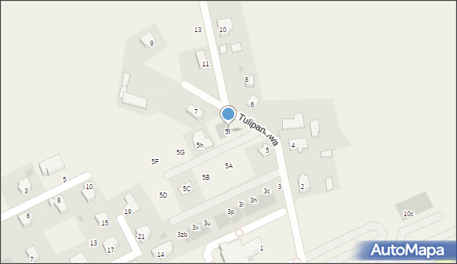 Stare Bielice, Tulipanowa, 5I, mapa Stare Bielice