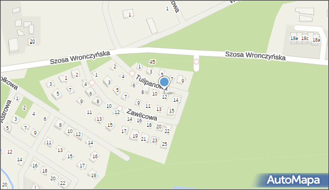 Stęszewko, Tulipanowa, 12, mapa Stęszewko