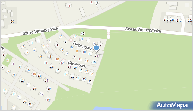 Stęszewko, Tulipanowa, 14, mapa Stęszewko