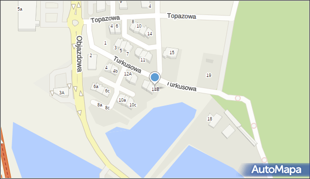 Straszyn, Turkusowa, 14B, mapa Straszyn