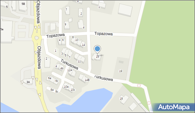 Straszyn, Turkusowa, 15, mapa Straszyn