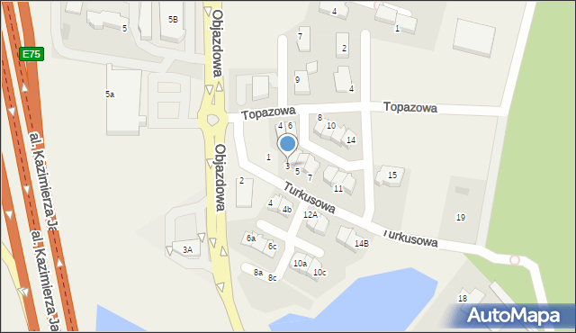 Straszyn, Turkusowa, 3, mapa Straszyn