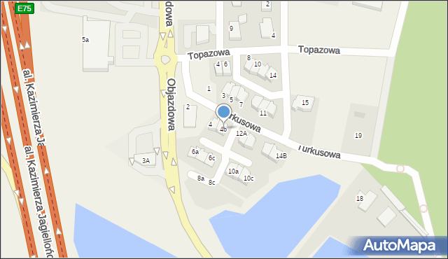 Straszyn, Turkusowa, 4b, mapa Straszyn