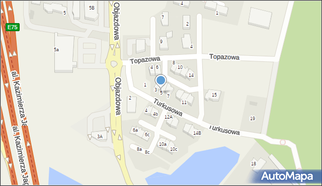 Straszyn, Turkusowa, 5, mapa Straszyn