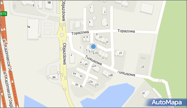 Straszyn, Turkusowa, 7, mapa Straszyn