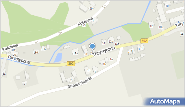 Stronie Śląskie, Turystyczna, 16, mapa Stronie Śląskie