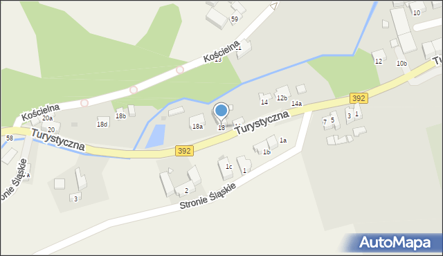 Stronie Śląskie, Turystyczna, 18, mapa Stronie Śląskie