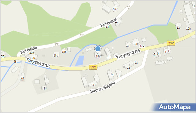 Stronie Śląskie, Turystyczna, 18a, mapa Stronie Śląskie