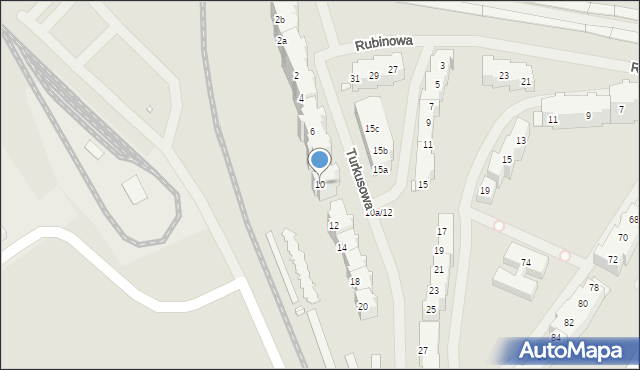 Szczecin, Turkusowa, 10, mapa Szczecina