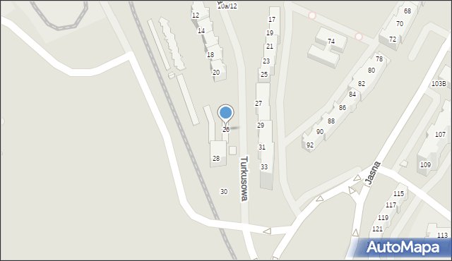 Szczecin, Turkusowa, 26, mapa Szczecina