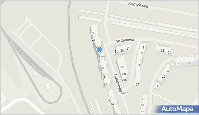 Szczecin, Turkusowa, 4, mapa Szczecina