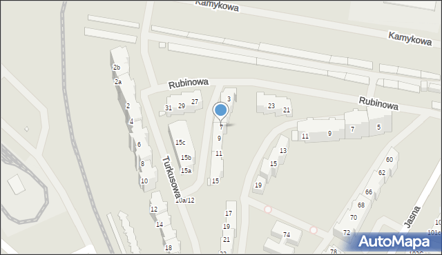 Szczecin, Turkusowa, 7, mapa Szczecina