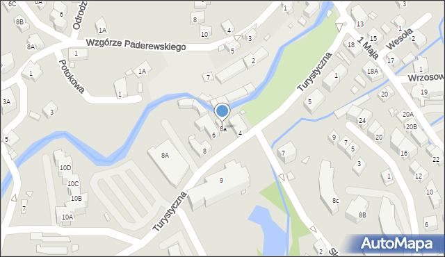 Szklarska Poręba, Turystyczna, 6a, mapa Szklarska Poręba